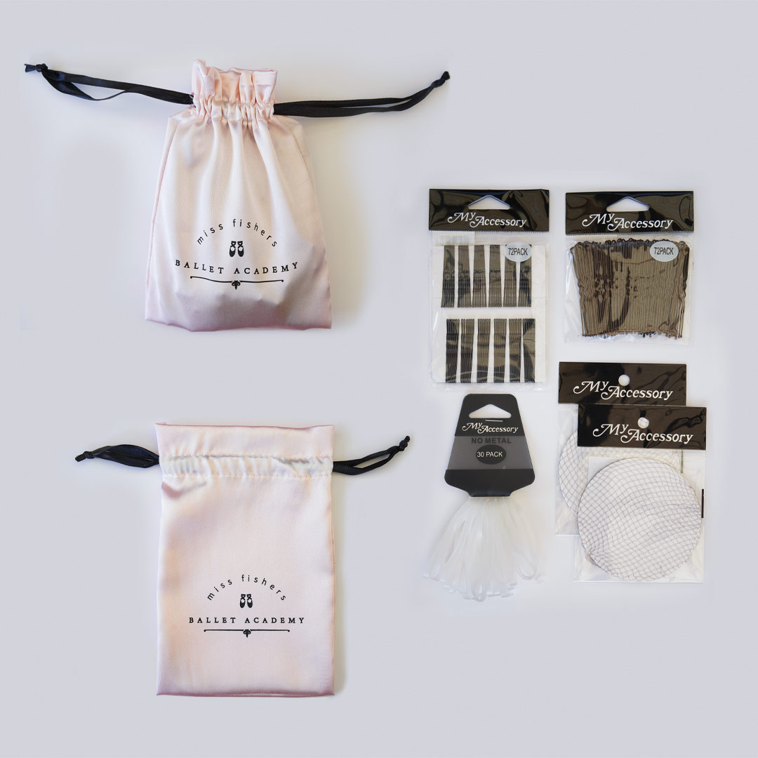 Ballerina Bun Pack layed out.